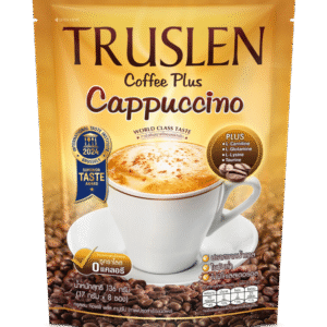 TRUSLEN COFFEE Cappuccino: កាហ្វេកាពូឈឹណូ 120g (៨កញ្ចប់តូច)