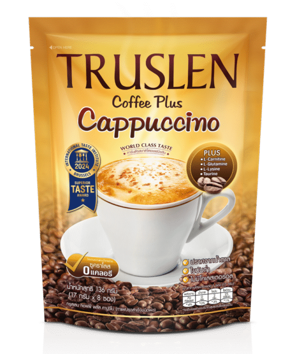 TRUSLEN COFFEE Cappuccino: កាហ្វេកាពូឈឹណូ 120g (៨កញ្ចប់តូច)
